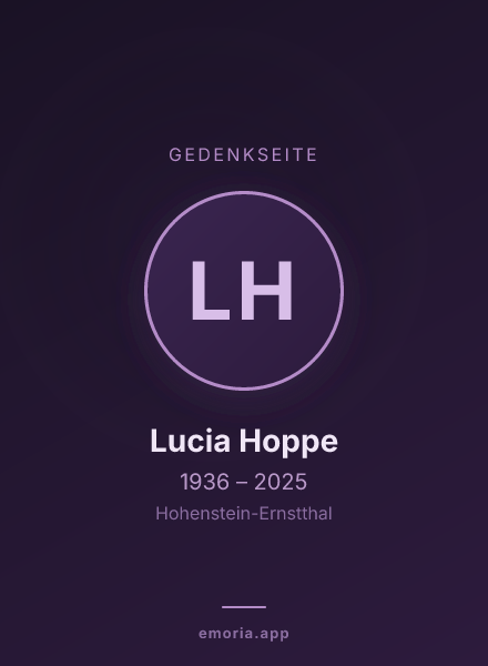 Gedenkportrait von Lucia Hoppe