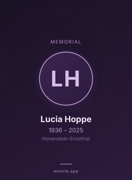 Memorial portrait of Lucia Hoppe