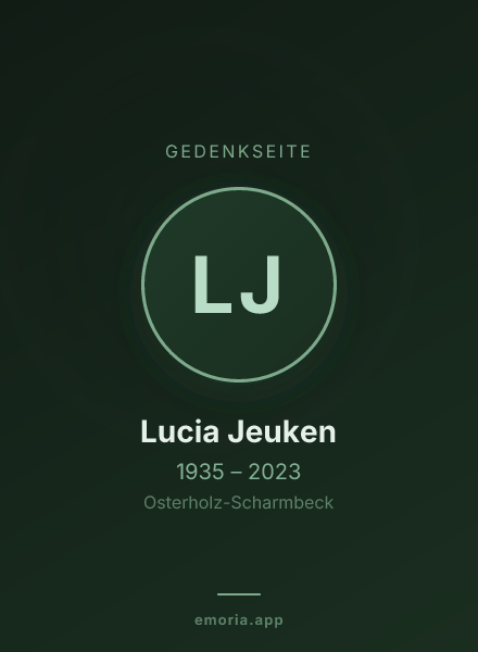 Gedenkportrait von Lucia Jeuken