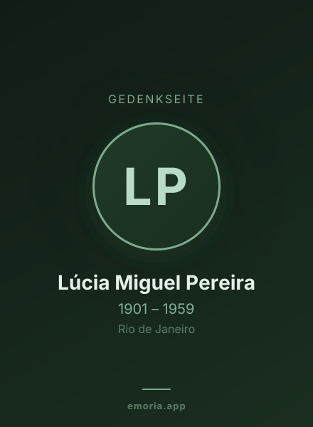 Gedenkportrait von Lúcia Miguel Pereira
