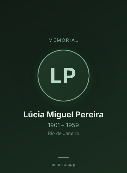 Memorial portrait of Lúcia Miguel Pereira
