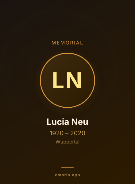 Memorial portrait of Lucia Neu