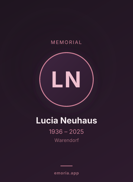 Memorial portrait of Lucia Neuhaus