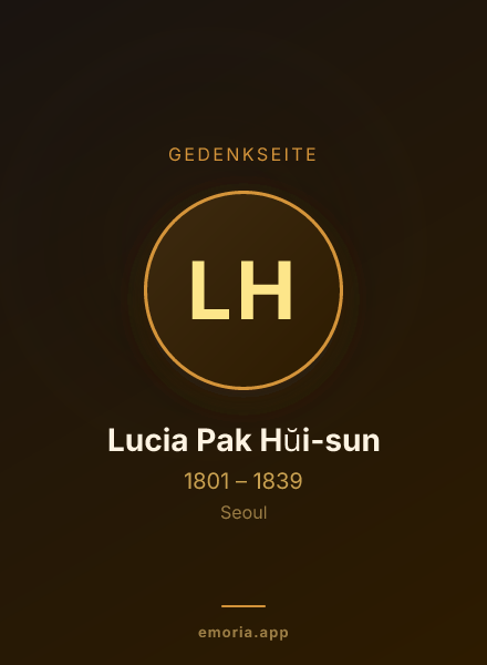 Gedenkportrait von Lucia Pak Hŭi-sun