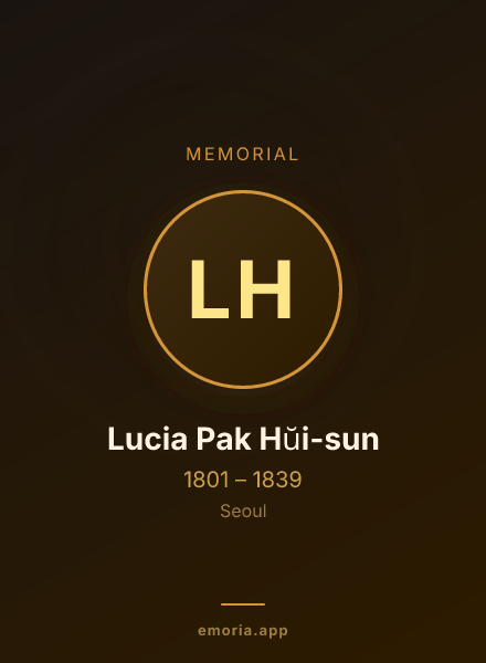 Memorial portrait of Lucia Pak Hŭi-sun