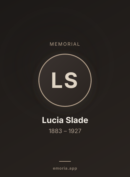 Memorial portrait of Lucia Slade