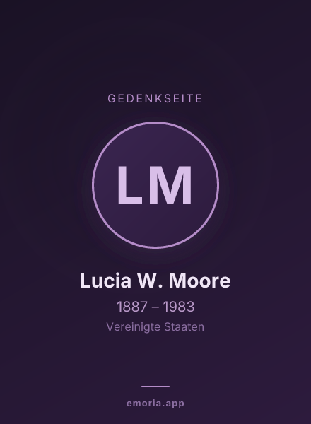 Gedenkportrait von Lucia W. Moore