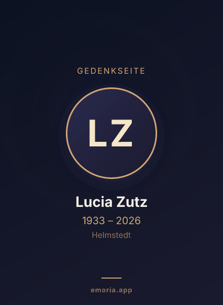 Gedenkportrait von Lucia Zutz