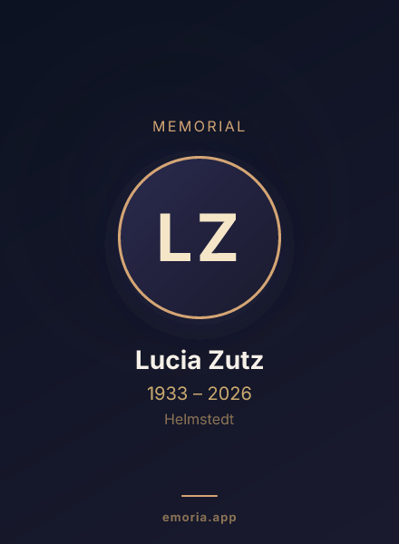 Memorial portrait of Lucia Zutz