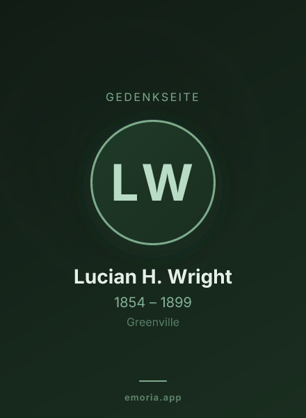 Gedenkportrait von Lucian H. Wright