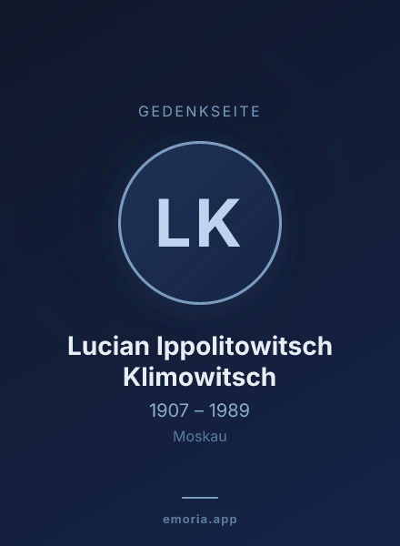Gedenkportrait von Lucian Ippolitowitsch Klimowitsch