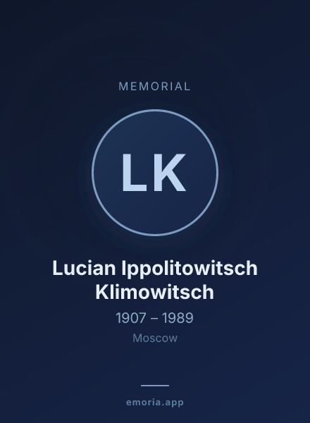 Memorial portrait of Lucian Ippolitowitsch Klimowitsch