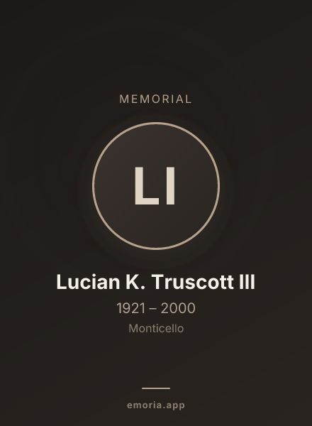 Memorial portrait of Lucian K. Truscott III