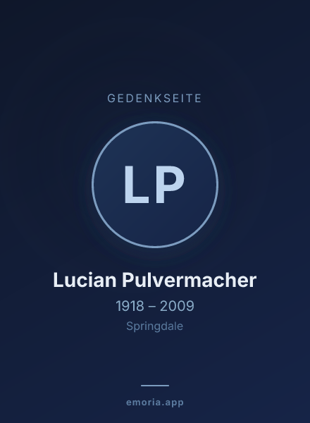 Gedenkportrait von Lucian Pulvermacher