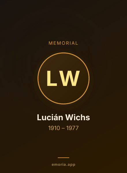 Memorial portrait of Lucián Wichs