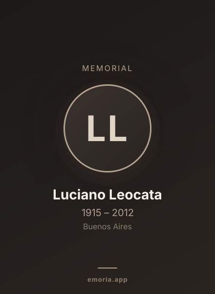 Memorial portrait of Luciano Leocata
