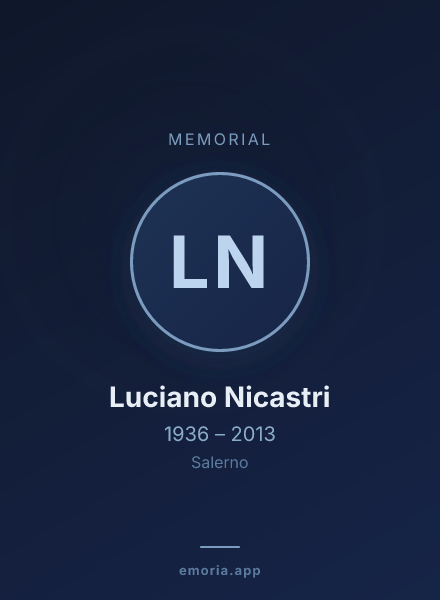Memorial portrait of Luciano Nicastri