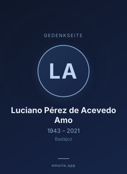 Gedenkportrait von Luciano Pérez de Acevedo Amo