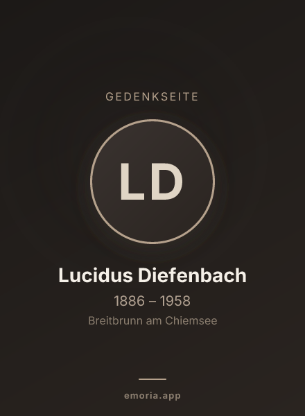 Gedenkportrait von Lucidus Diefenbach