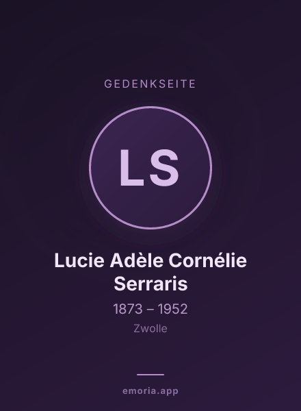 Gedenkportrait von Lucie Adèle Cornélie Serraris