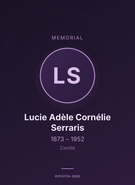 Memorial portrait of Lucie Adèle Cornélie Serraris