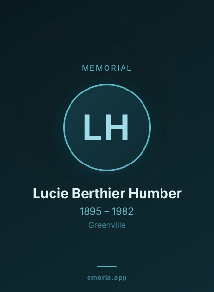 Memorial portrait of Lucie Berthier Humber