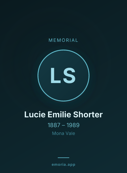 Memorial portrait of Lucie Emilie Shorter