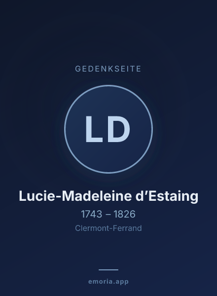 Gedenkportrait von Lucie-Madeleine d’Estaing
