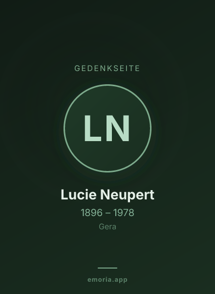 Gedenkportrait von Lucie Neupert