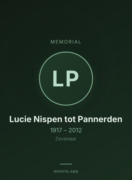 Memorial portrait of Lucie Nispen tot Pannerden