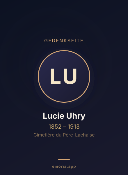 Gedenkportrait von Lucie Uhry