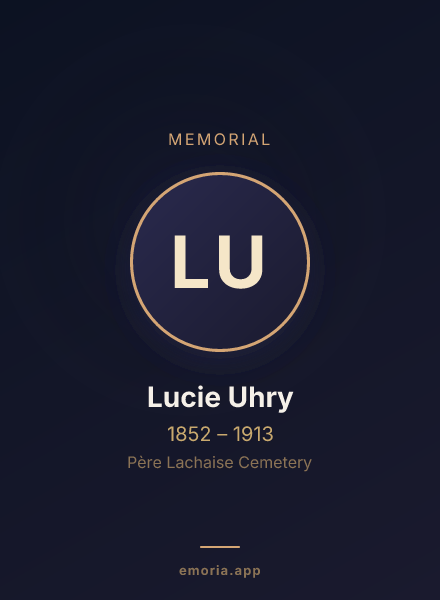 Memorial portrait of Lucie Uhry