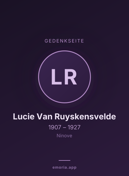 Gedenkportrait von Lucie Van Ruyskensvelde