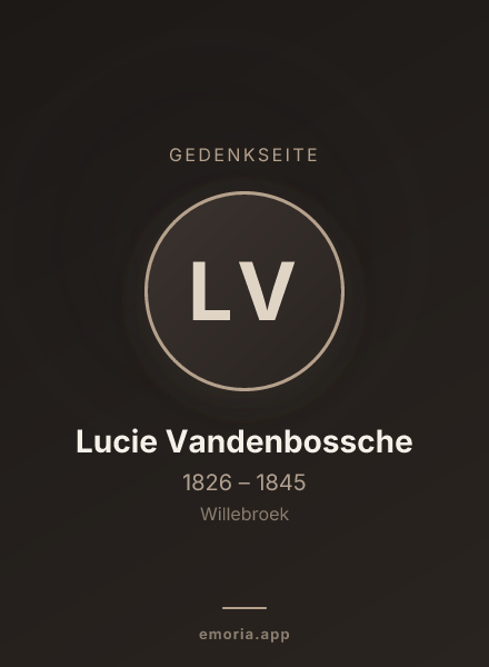 Gedenkportrait von Lucie Vandenbossche