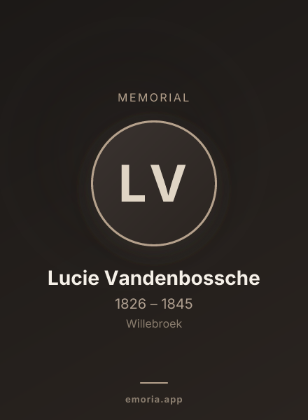 Memorial portrait of Lucie Vandenbossche