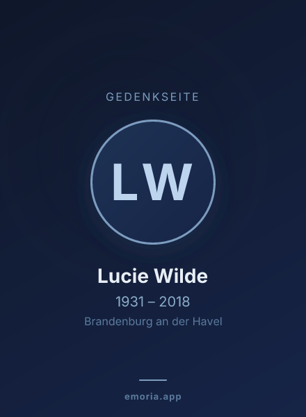 Gedenkportrait von Lucie Wilde