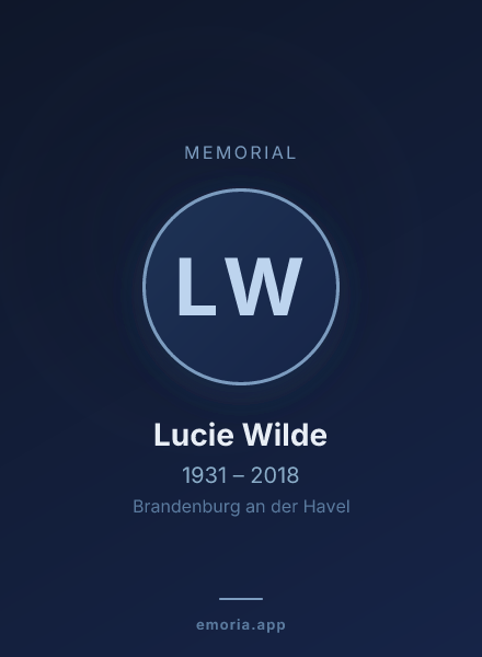 Memorial portrait of Lucie Wilde