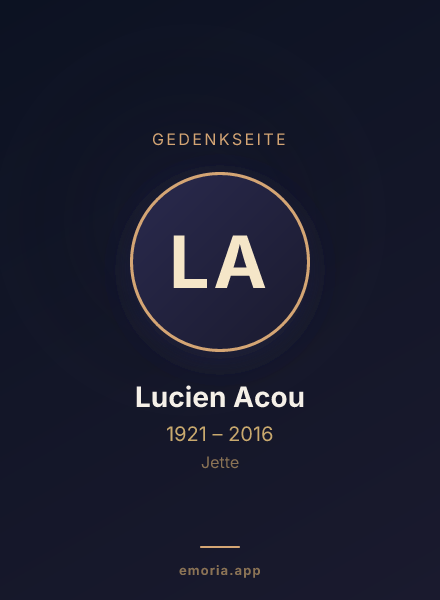 Gedenkportrait von Lucien Acou