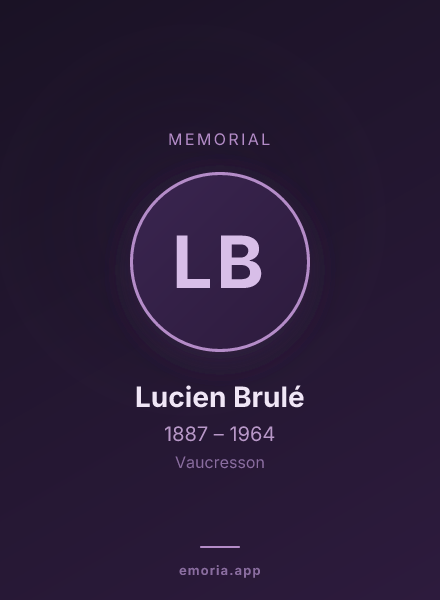 Memorial portrait of Lucien Brulé