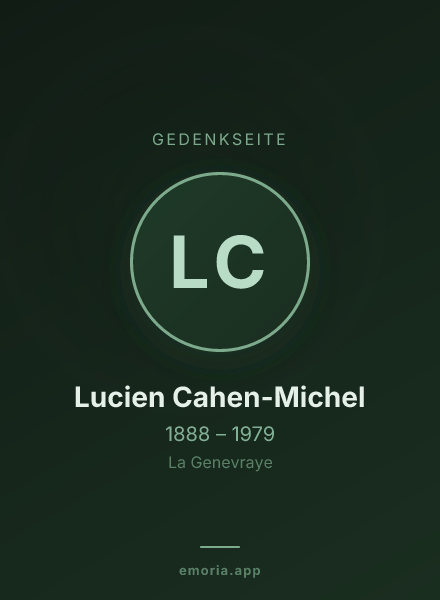 Gedenkportrait von Lucien Cahen-Michel