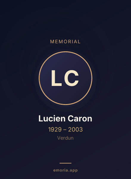 Memorial portrait of Lucien Caron