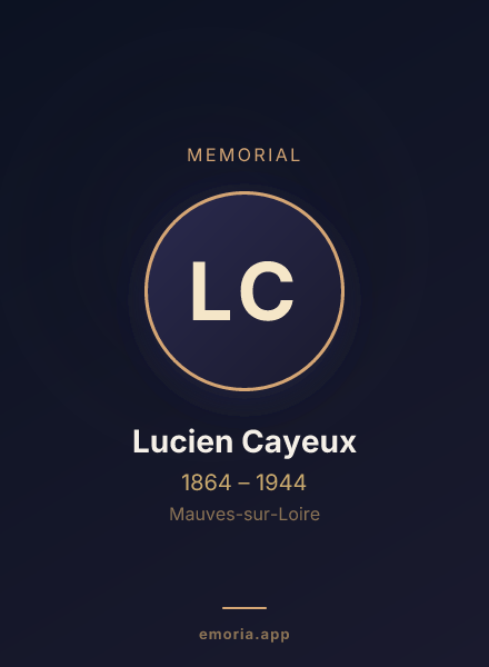 Memorial portrait of Lucien Cayeux