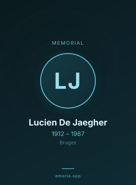 Memorial portrait of Lucien De Jaegher