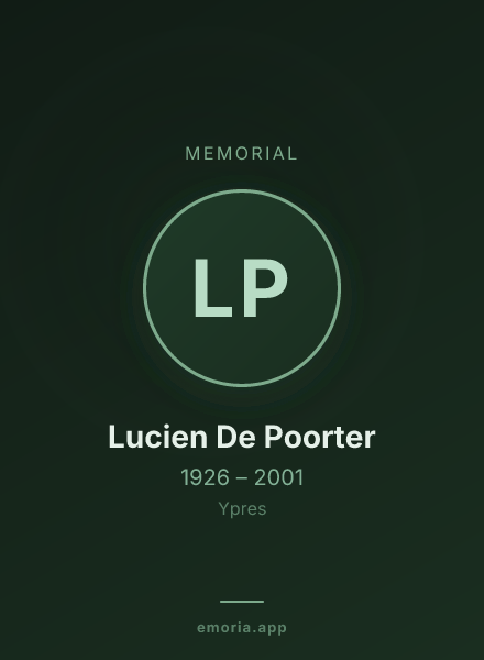 Memorial portrait of Lucien De Poorter