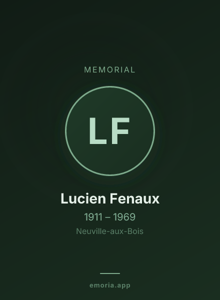 Memorial portrait of Lucien Fenaux