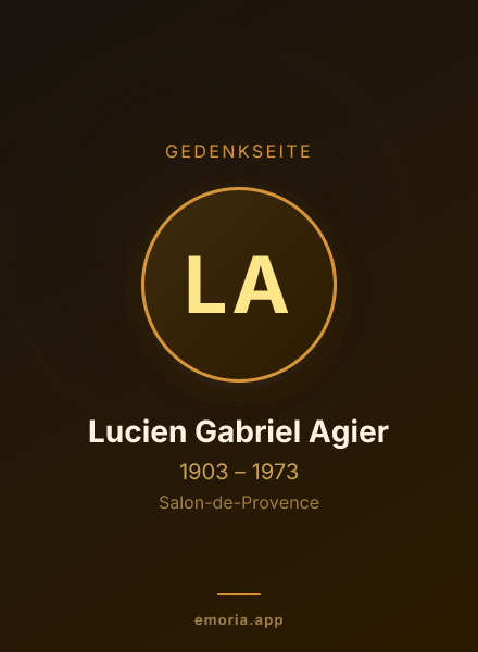 Gedenkportrait von Lucien Gabriel Agier
