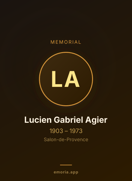 Memorial portrait of Lucien Gabriel Agier