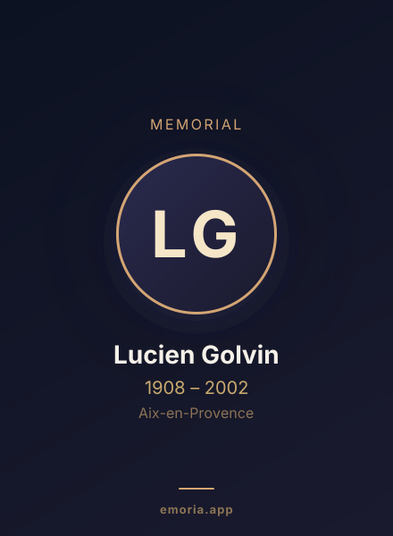 Memorial portrait of Lucien Golvin