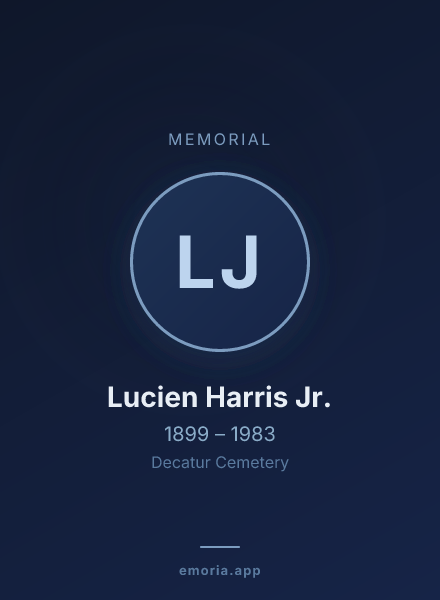 Memorial portrait of Lucien Harris Jr.