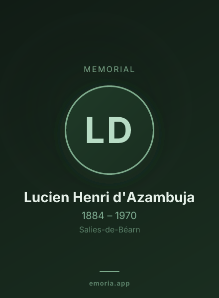 Memorial portrait of Lucien Henri d'Azambuja